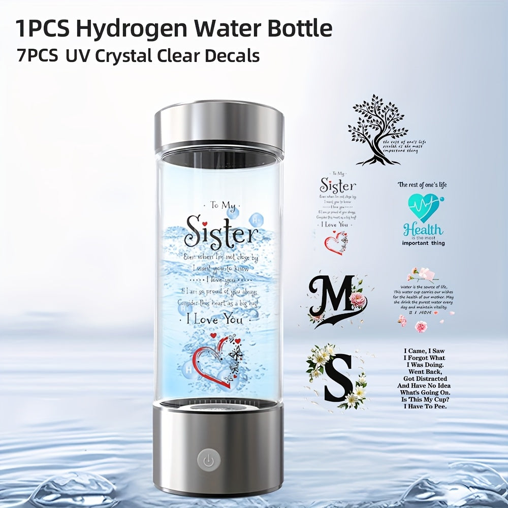 Portable hydrogen water bottle, upgraded version of 1000mAh rich in hydrogen water cup, rechargeable electrolytic hydrogen generator for 3 minutes, bubble machine spare parts, suitable for home office travel fitness